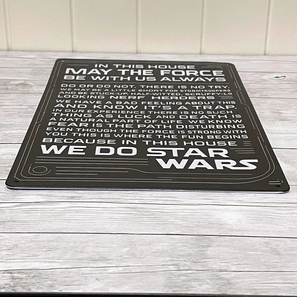 Star Wars House Rules Metal Sign May The Force Be With Us Always Tin Poster 8x12